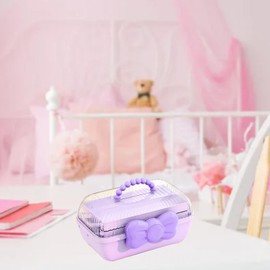 Caja de almacenamiento con pinzas para el cabello para niños con 3 niveles de moño para recepción de computadora para niñas, accesorios para el cabello para artículos