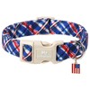 MR.CHUBBYFACE Plaid Cotton Dog Collar, Soft Checkered Puppy Pet Collar