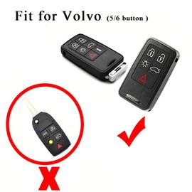 ontto Smart Remote Key Fob Cover for Volvo Keycase with Keychain Keyring TPU Full Protuction Key Skin Shell Holder Blue