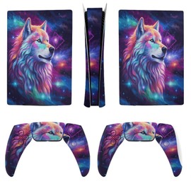 Buyidec Galaxy Wolf Fantasy for Model 5 Skin Accessories Cover Skins Anime Vinyl Cover Sticker Full Set for Model5 Digital Version…
