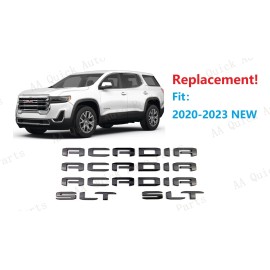 GMC 5PC Gloss Black Door Rear Tailgate Acadia SLT Letter Emblem Fit 2020-2023 Acadia