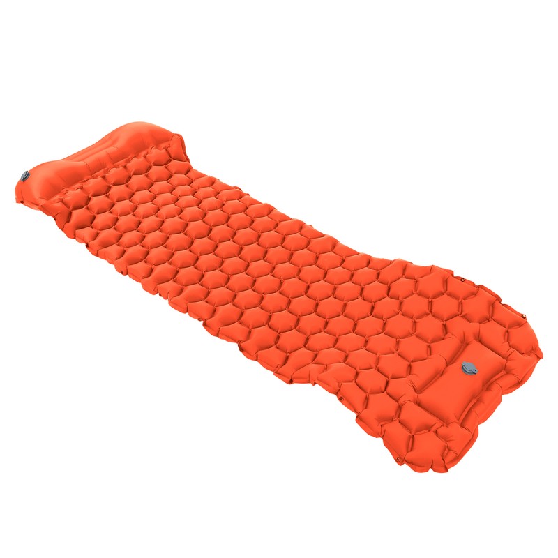 Camping Sleeping Pad Mat Foot Press Inflatable Cushion Mattress for
