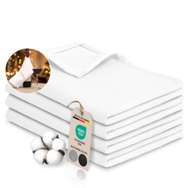 Bellphany Set of 4 Premium Tea Towels, Kitchen Towels Made of 100% Cotton, Oeko-Tex® Certified Tea Towels, 45 x 60 cm, Plain White