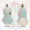 2PCS Charming Striped Dog Dress with Strawberry Patch & Lace