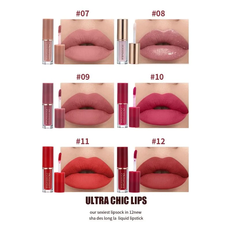 Set De 12 Labiales Mate De Larga Duración Pintalabio Regalo