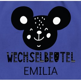 Geschenk mit Namen personalisiert by Shirtracer - Girls' nursery bag, changing bag with mouse, gym bag and fabric bag made of cotton, 4 Royal Blue, Einheitsgröße
