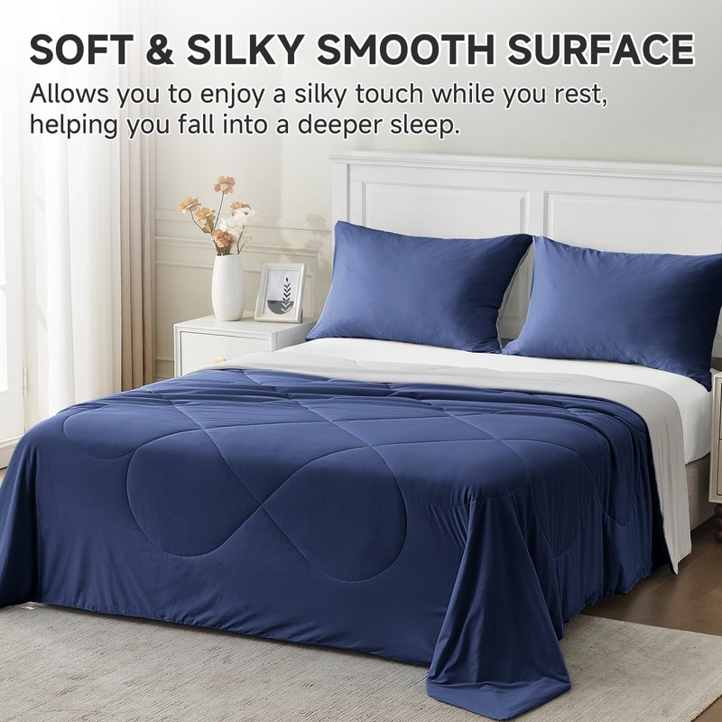 HOMFINE Cooling Comforter Japanese Double-Sided Cold Tech Fabric Cooling Blanket