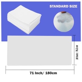 Disposable Single-Use Pre-Cut Bed Sheets for Massage, Spa | Nonwoven | Size: 30 x 71 Inch | 50 Pieces per Pack | Color: White | Disposable Bedsheets for Spa, Massage, Tatoo and Beauty Salon by KGS