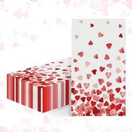Horaldaily - Servilletas decorativas de papel desechables de 50 San Valentín, con diseño de corazones pequeños para fiestas, almuerzos, cenas, cocinas y baño