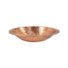 Hammered Solid Copper Bowl w/Rim