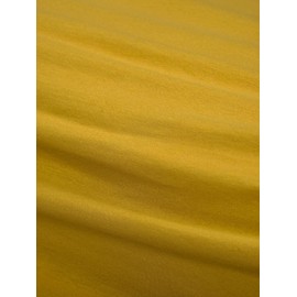 Essenza The Perfect Organic Jersey Fitted Sheet, Mustard Yellow, 140-160 x 200-220 cm, 95% Organic Cotton Percale (GOTS), 5% Elastane, Plain