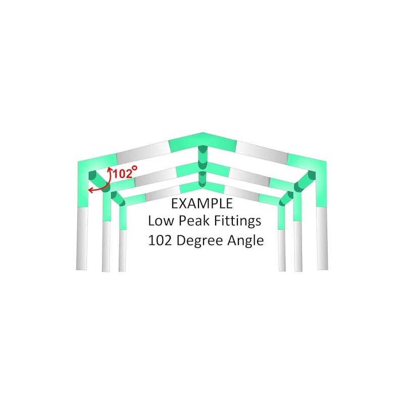 6 Leg Style Carport Canopy Pipe Fittings Low Peak Connectors