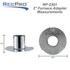 RecPro RV 2-Inch Furnace Duct Adapter | Straight Pipe Flange