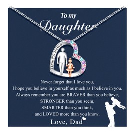 UNGENT THEM Daughter Gifts Necklace from Dad Daddy Father Daughter Jewelry 8 10 11 12 13 14 16 Year Old Birthday Valentines Day Graduation Christmas Gifts for Girls Teen