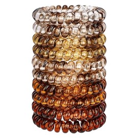 JessLab Espiral Corbatas en Pelo, 10 Pcs Sin Rastro Cintas de Cordón Telefónico bobinas de Plástico Porta Cola de Caballo Accesorio para Cabello Sin Daños para Mujeres Niñas, Colores Surtidos (#28)