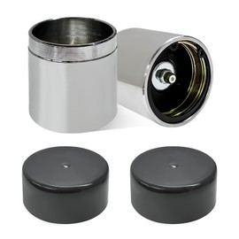 povtii 2 PCS Axle Bearing Protector, 1.98 Inch Chromed Steel Bearing Protective Bars with Dust Cover, Steel Wheel Bearing Hub Protector Axle Cover for Trailer Boat, Car Accessories
