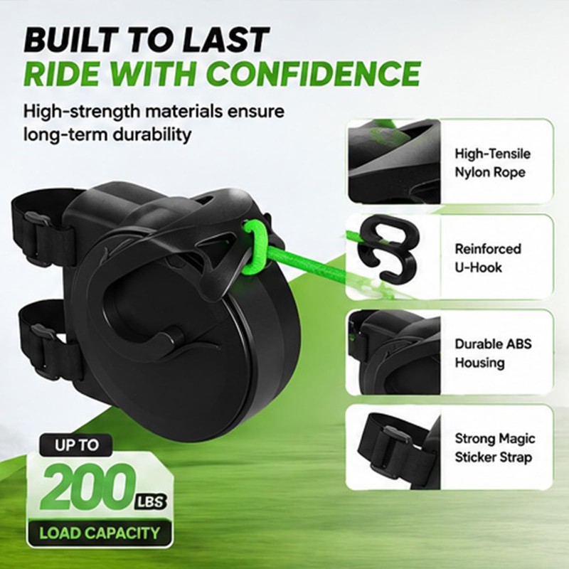 Retractable Bicycle Tow Rope with Auto-Rewind for MTB Riding