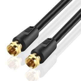 TNP Coaxial Cable Connector F Type - Gold Plated RG6 Coax Cable Cord for TV Antenna, Satellite Receivers, Cable Modem - Quad Shielded Coaxial Cable 20IN Extender Adapter for Indoor and Outdoor Use