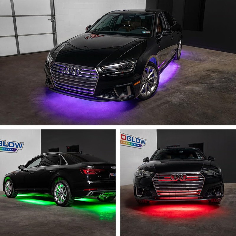 LEDGlow 4pc Multi-Color Slimline Flexible Car Underbody Underglow Accent Neon