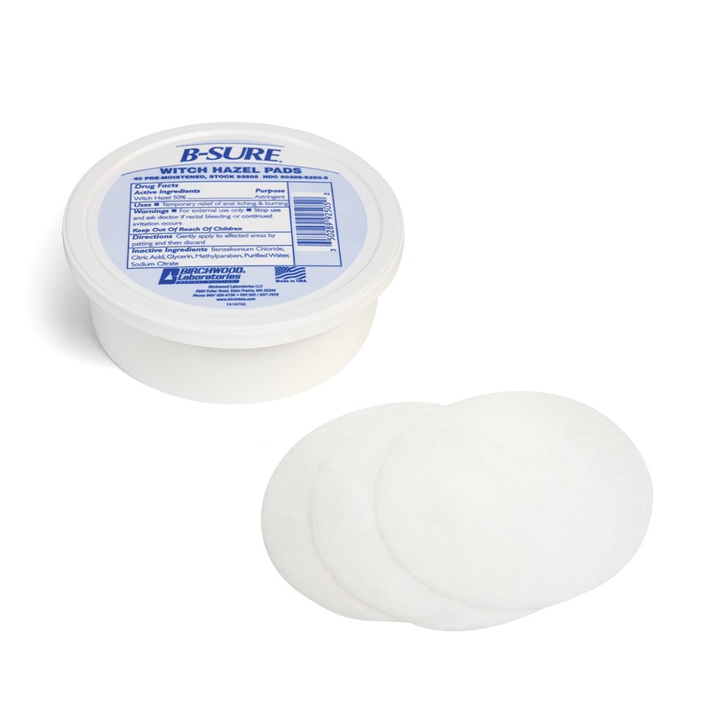 B-Sure Pre-Moistened Witch Hazel Pads, 40 Count