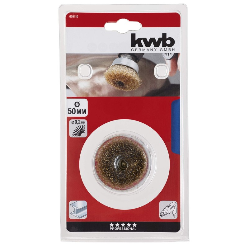 kwb Cup Brush, Fine, Brass Wire, Diameter 50 mm for