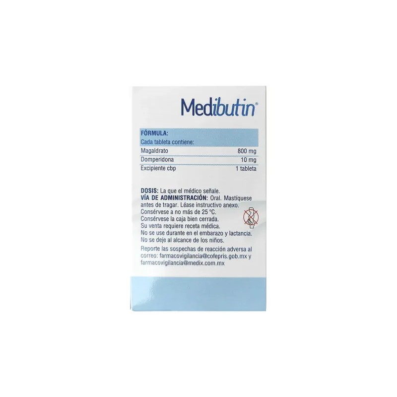 Medibutin Tableta Masticable 800 Mg/10 Mg, 30 Tabletas