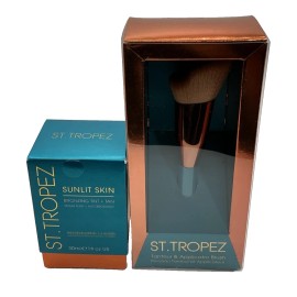 St. Tropez ST TROPEZ Sunlit Skin Bronzing Tint& Tantour Applicator Brush New In Box !
