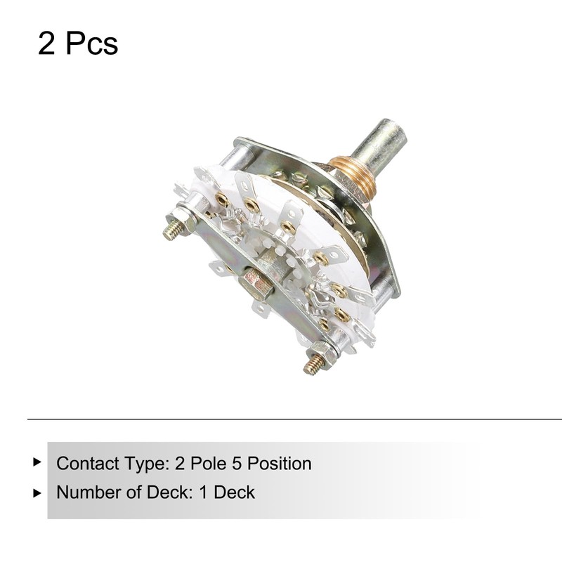 QUARKZMAN 2P5T Rotary Switch 2 Pin 5 Position Band Selector