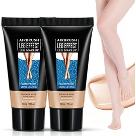 2PC Maquillaje de Piernas Waterproof No Transfer, Maquillaje de Piernas de Cobertura Total, Corrector para Pieles Maduras para Piernas y Cuerpo, Unifica el Color de la Piel, Corrector Ligero de Larga Duracin, Fcil Aplicacin (02 tono de piel medio)