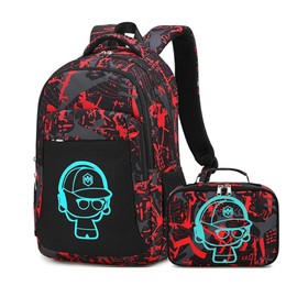 LEDAOU Kids School Backpack with Lunch Box for Boys Girls Bookbag School Bag Preschool Kindergarten Toddler Backpack