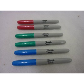 Sharpie NEW SET OF 6 SHARPIE METALLIC PERMANENT MARKERS FINE POINT EMERALD RUBY SAPPHIRE