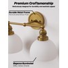 Teqinchy 2-Light Gold Wall Sconces,Vintage Bathroom Wall Sconce Light with