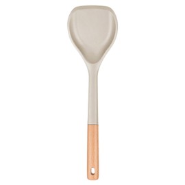 Nonstick Silicone Spatula, Non Scratch Flexible Edge for Pans, Slip Resistant comfortable Wooden Handle, Heat Resistant BPA-Free Kitchen Spatulas for Cooking, 13.2 Inch (Khaki)