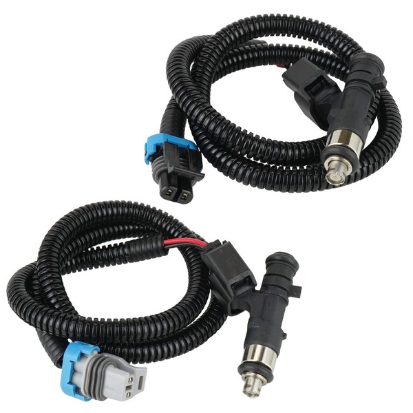 Caltric 2 Fuel Injector Gray Black Plug Pto Mag Compatible With Polaris Ranger Xp 800 2012-2013