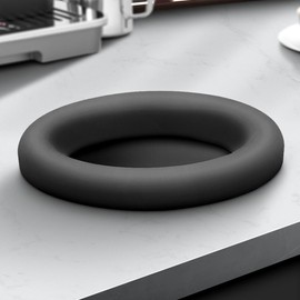 Open Bottom Espresso Knock-Box Chute - Thickened Silicone Circle Knock Box Chute Built-in Desktop Counter Mounted Coffee Grounds Knock Off Box for Home or Commercial Coffee Bar Counter