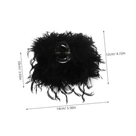 TOVINANNA Faux Fur Hairpin Large Claw Clip for Women Fluffy Fuzzy Hair Clip Strong Hold for Wedding