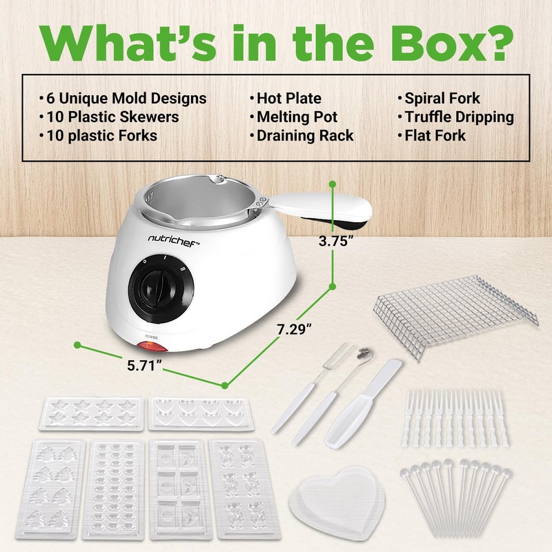NutriChef Electric Fondue Pot | 25W Chocolate Melting Warmer |