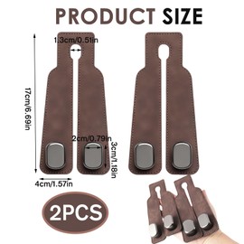 Annlpoy Pack of 2 Car Storage Hooks, Double Hooks for Car Seats, Double Hook Back Hook, Double Hook Design for Car Seat Backrest, Practical Storage Hooks for Handbags and Purses, Brown