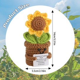 YYTECH Pocket Hug Sunflowers Small Gifts, Positive Potato Potato Series, Crocheted Lucky Charm, Positive Potato German Replacement, Courage Gift, Improvement Gifts