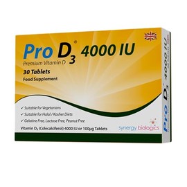 4000 IU Tablets | Premium Vitamin D3 | 30 Tablets | Gelatine Free, Lactose Free, Dairy Free, Nut Free | Suitable for Vegetarians, Halal & Kosher Diets | Made in The UK