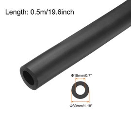Rebower 0.7" ID Pipe Insulation Tubing 1/4" Thick Heat Preservation Foam Tube, [for Plumbing Freeze Protection Exercise Handle] - 1.2" OD/1.5ft/Black(18x30mm)