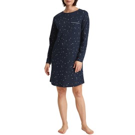 CALIDA Sweet Dreams Women's 100% Cotton Button Down Nightdress, Peacoat Blue