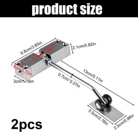 TOATELU 2 Pieces Automatic Door Closer: Adjustable Door Closer Inner Door with Castors, Spring Loaded Door Closer, Bearing Weight 20-30 kg, for Exterior, Interior Door, Room Doors (Silver)