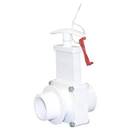 Valterra 6108X PVC Gate Valve, White, 1-1/2" FPT x MPT w/ Gate Keeper