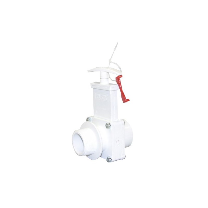 Valterra 6108X PVC Gate Valve, White, 1-1/2" FPT x MPT