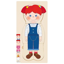 MoinKidz Wooden My Body Puzzle for Toddlers & Kids, Girls Montessori Anatomy Puzzle Kid Play Set, Preschool Game Learning Human Body Skeleton Toys for Kids Ages 3-5