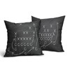 American Football Pillow Cover Set of 2 Tactics Chalk Blackboard
