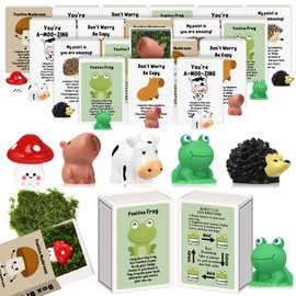 Cinnvoice 50 Set Bulk Gifts Employee Appreciation Gifts for Coworker Back to School Desk Pets for Student Teacher Thank You Emotional Support Cute Resin Ornaments with Cheer up Card Box (Hedgehog)