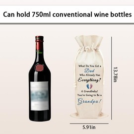 Grandpa Pregnancy Announcement Gift for New Grandpa Birthday Gifts from Daughter Son, You're Going to be A Grandpa Wine Gift Bag for Men Grandpa to be Father's Day Gifts for Grandpa to be Wine Bags