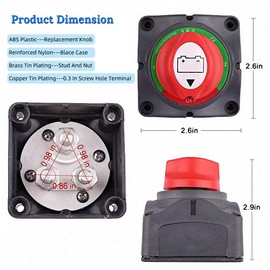 HMY Waterproof Heavy Duty Battery Isolator Switch ON-Off 12-50V Marine Battery Switch for Boat Car RV ATV UTV Vehicle Ship Boat Small Yacht RV Camper Truck Car Vehicle… (1-Both-2-Off (3 Terminal))